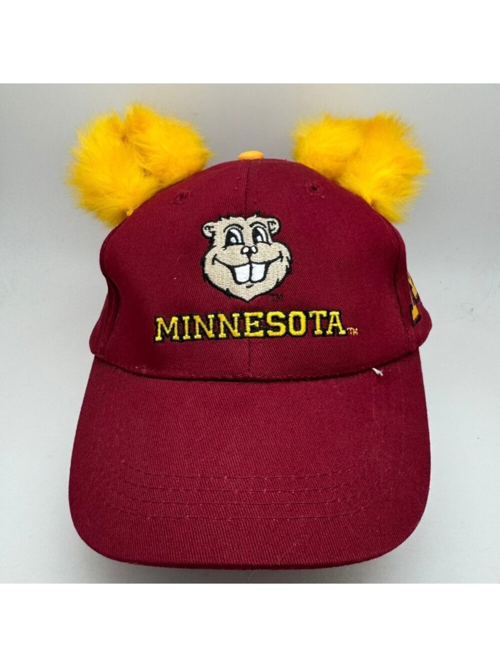 Minnesota Gophers NCAA Baseball Cap Hat Maroon Yellow Pom Poms Adjustable